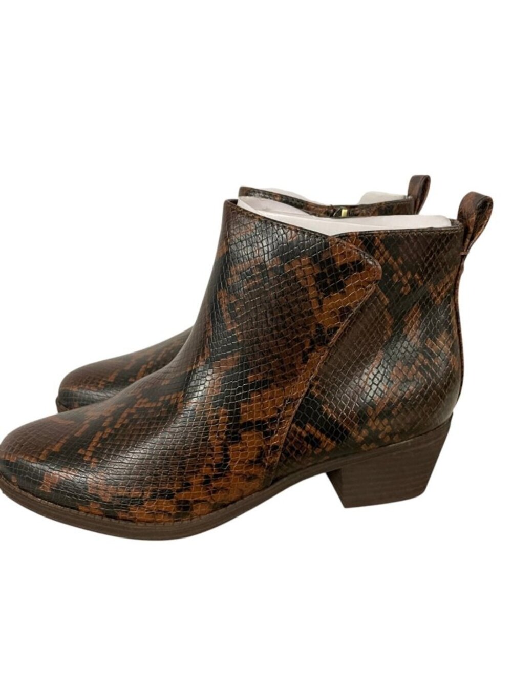 SOUL Naturalizer Women Zaylee Ankle Boot 9.5 Brown Black Snakeskin Print NWB